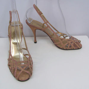 DOLCE & GABBANA Metallic Strappy Shoes SZ‎ 39 1/2